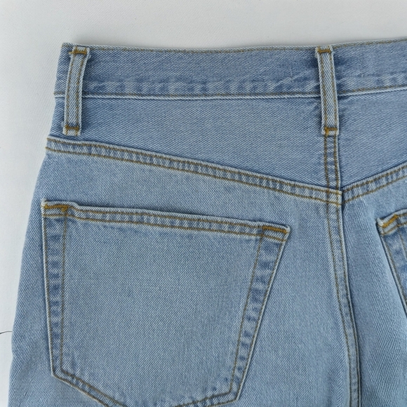 Re/Done Denim Shorts Raw Hem High Rise Button Fly Cut Off Airy Indigo 28 NWOT - Picture 5 of 14